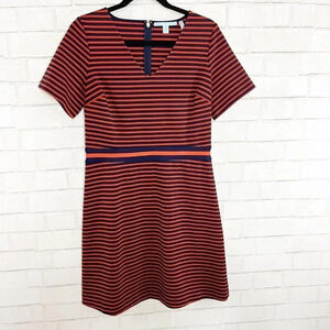 Draper James Red Blue & Orange A Line Short Sleeve Dress Women's Size Medium